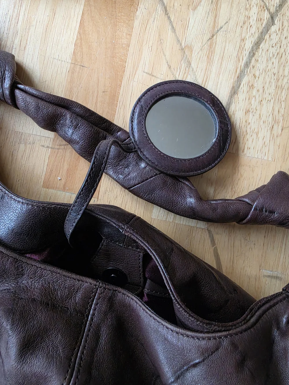 David & Scotti Large Brown Soft Leather Sachel Hobo Shoulder Bag Purse Gorgeous